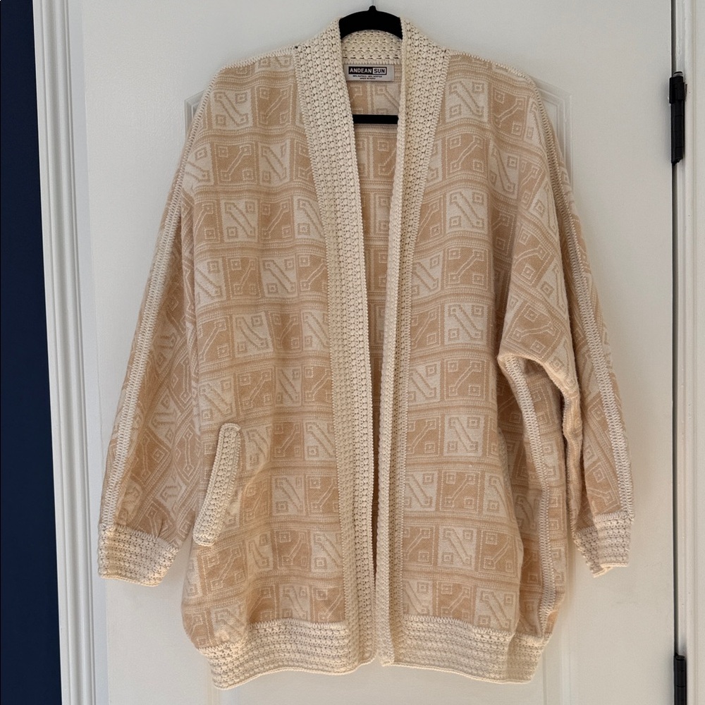 Andean Sun Geometric Open-Front Cardigan by - Picture 1 of 12
